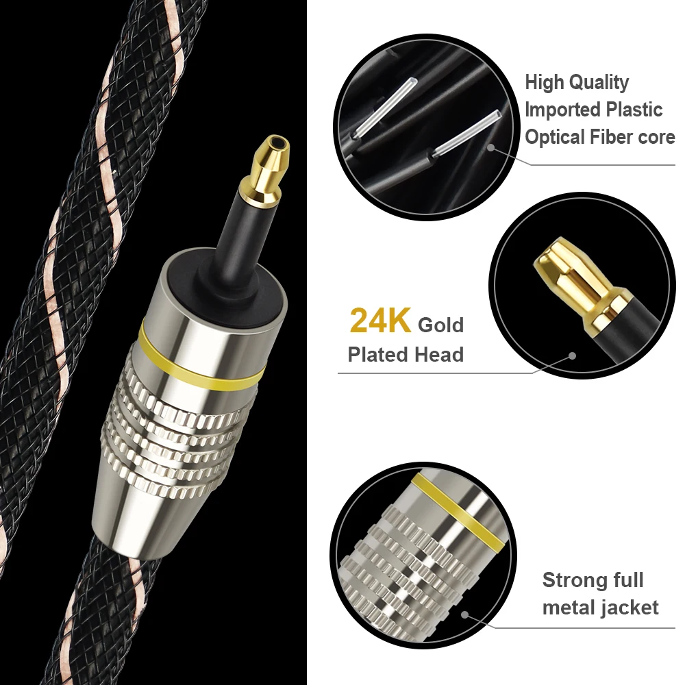 Compact 3.5mm Digital Optical Audio Adapter Cable
