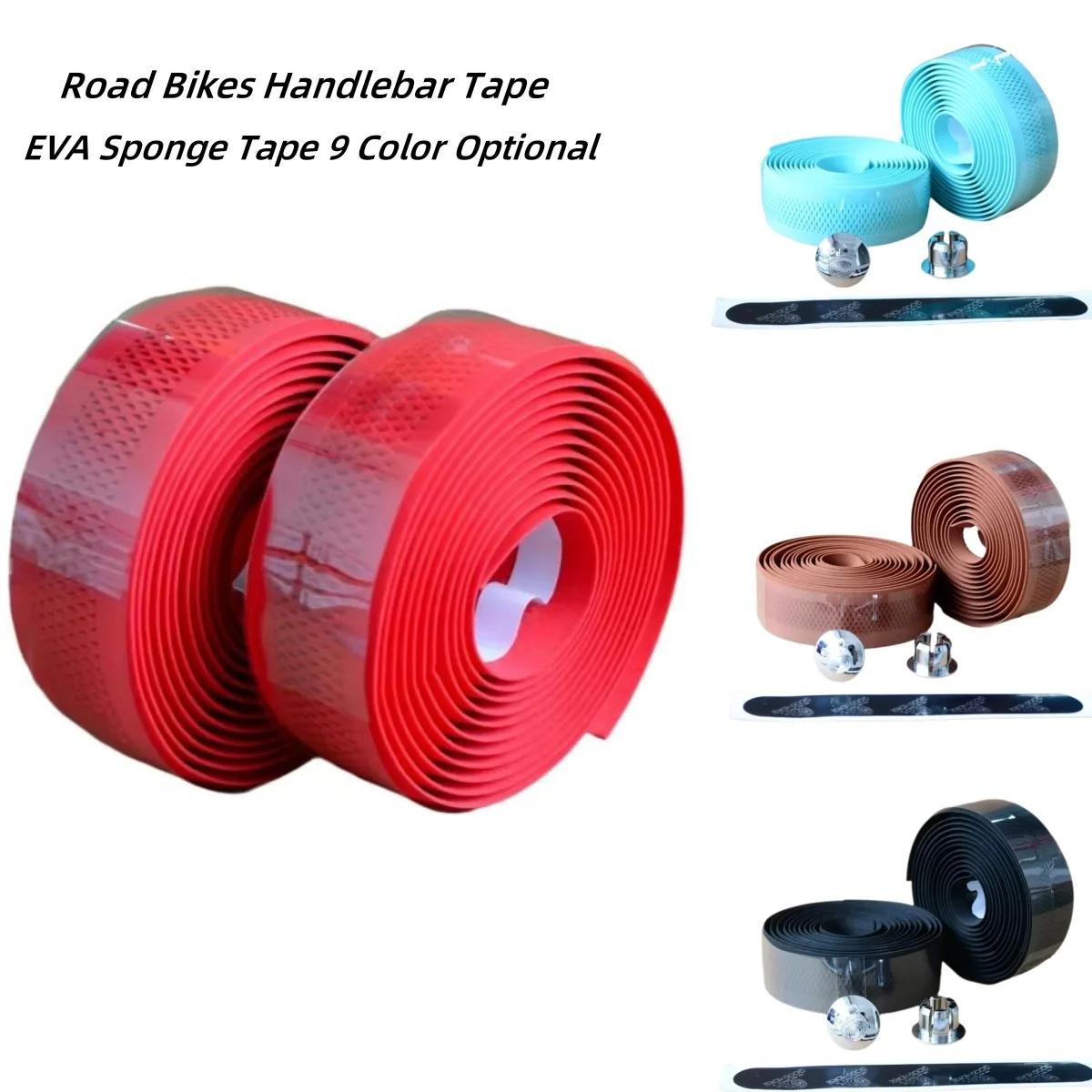 Road Bikes Bicycle Handlebar Tape Mesh Design Non-slip waterproof Bartape Soft EVA Sponge Tape 9 Color Optional bike handlebar tape