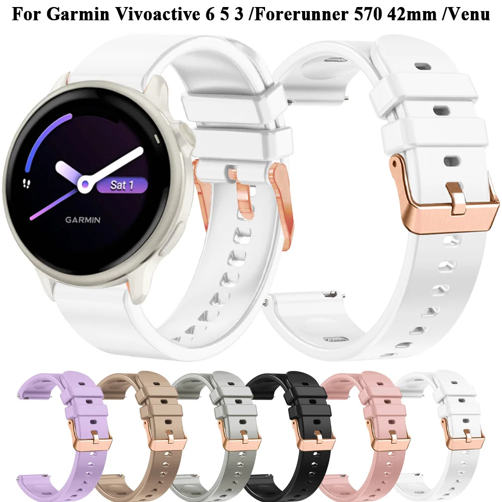 Silicone Watch Strap Bracelet, 20mm Adjustable Wristband