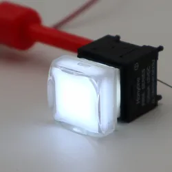 Enhanced Illuminated Tactile Push Button Switch, Square 15*15mm, SPST Momentary, Self - Return (White LED)