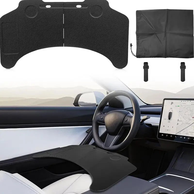 

Car Steering Wheel Tray Table Portable Laptop Notebook Foldable Desk Mount Auto Steering Wheel Tray Board Dining Table Holder