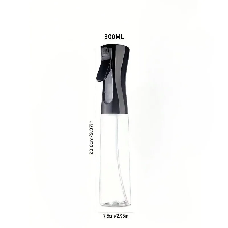 Drip-Free Glass Oil Mister Bottle-Thickened Transparent Spray Bottle for Healthy Low-Fat Cooking, 300ml Refillable Kitchen