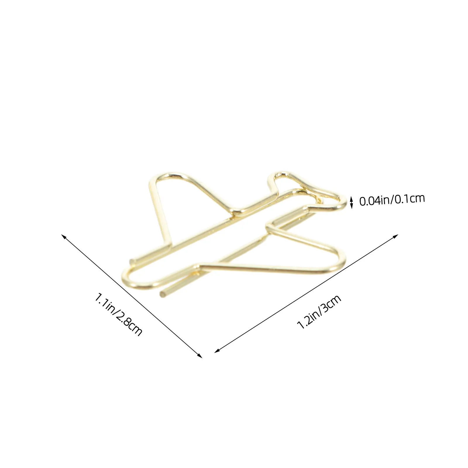 100Pcs 비행기 종이 클립 플래너 주최자 사무용품을위한 금 전기 도금 장식 금속 클립 웨딩 호의품