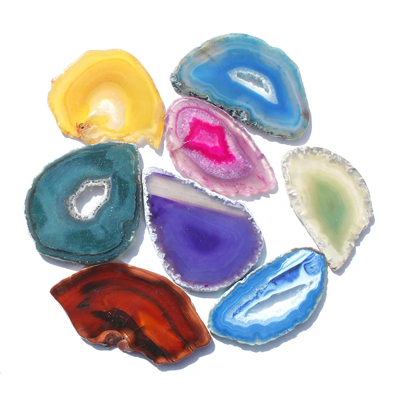 

1 Kg Color Dyed Natural Agate Stone Crystal Slices