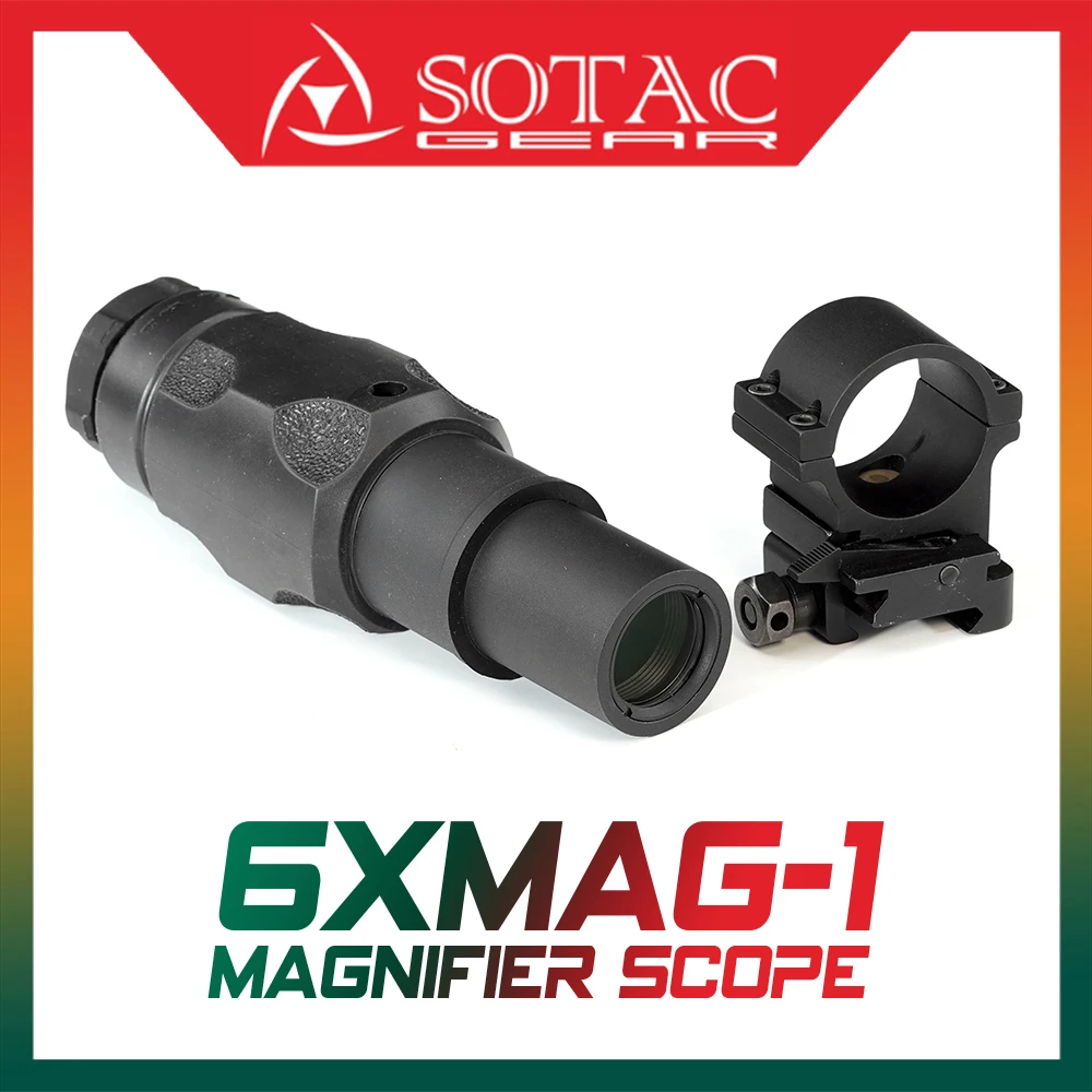 

SPECPRECISION Tactical 6XMAG-1 6X Magnifier Scope with Optics Mount & Red Dot Sight 1.57" 2.26" Height Of Center