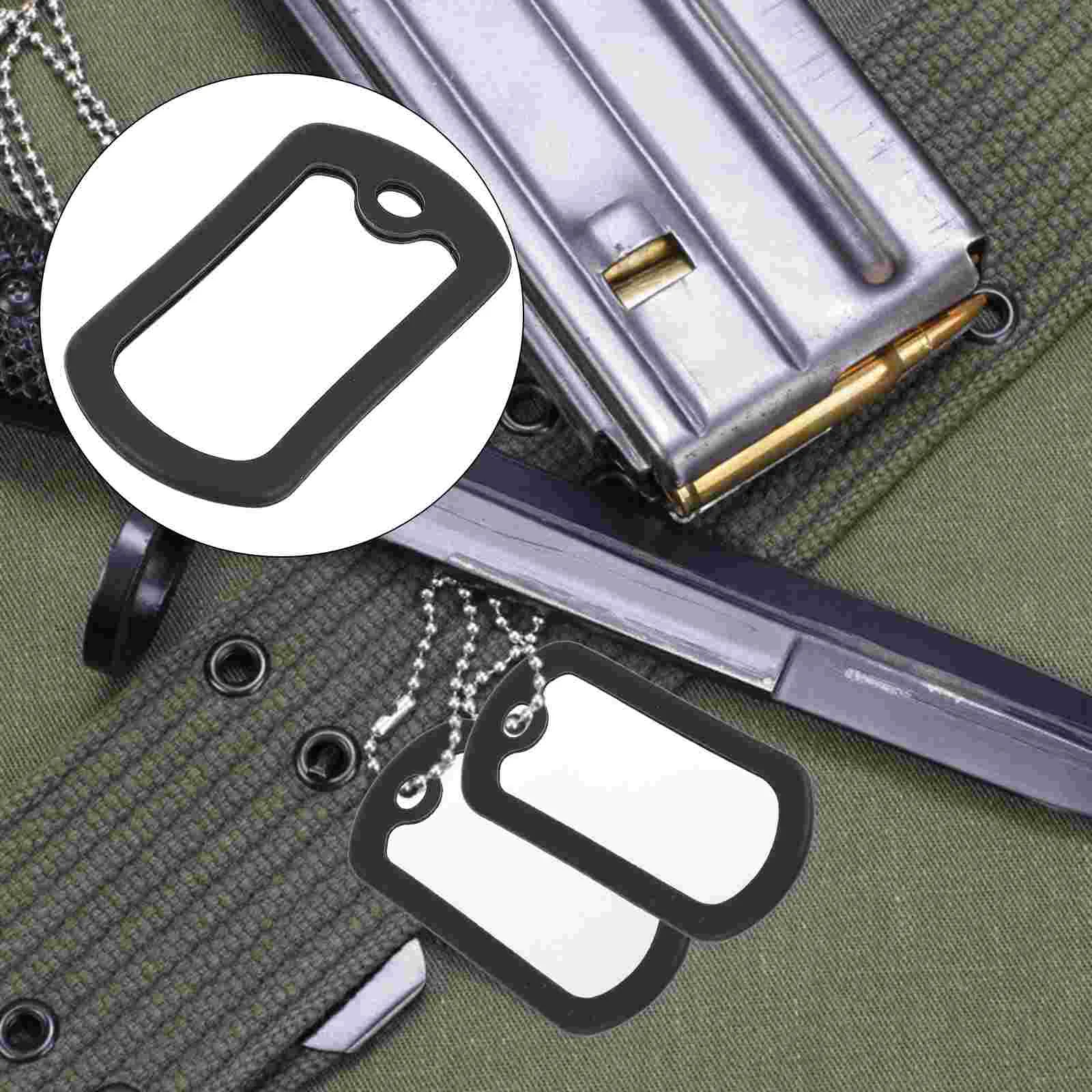 

Pet Tag Supplies Protective Cover Stainless Steel Pendant for Men ID Silencer