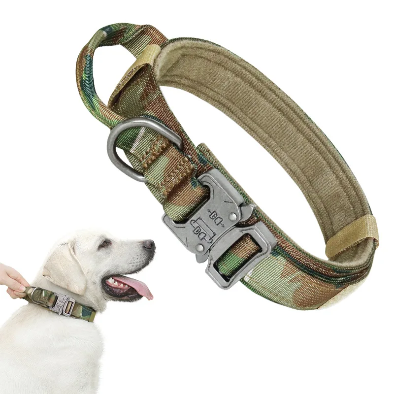 thumbnail image 1 of Juego de correa y Collar táctico para perros, herramientas de entrenamiento militar ajustables para exteriores, suministros de liberación rápida para perros medianos y grandes, 1 of 5