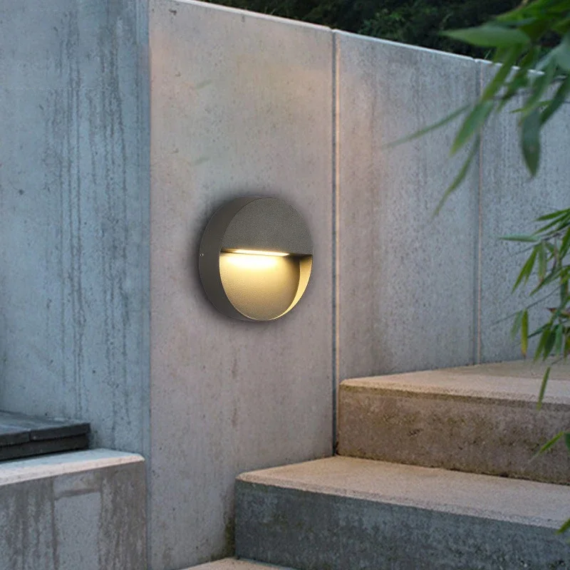 Outdoor Wall Lights Waterproof IP65 Footed Garden Villa Wall Corner Stairway 6W Stairway Lighting Circular LED Step Lamps