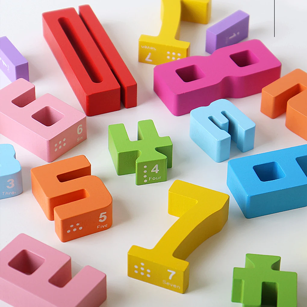 Digital Building Blocks Children's Educational Toys 1-3 Years Old Baby Early Education Large Particle Color Building Block Toys