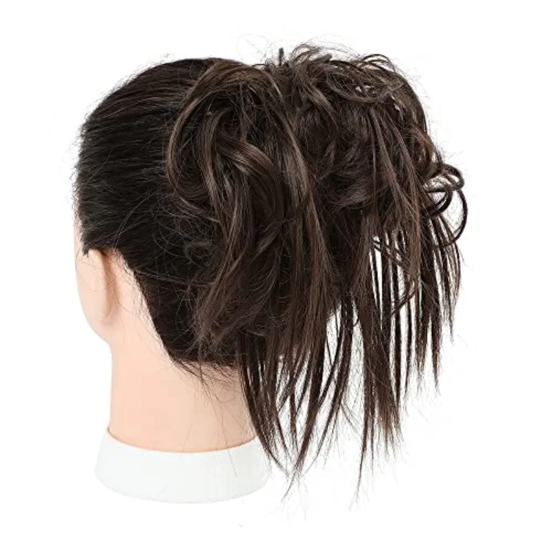 support hair piece short ponytail braid artificial hair loop extension band elastic rubber band fake bun accessories