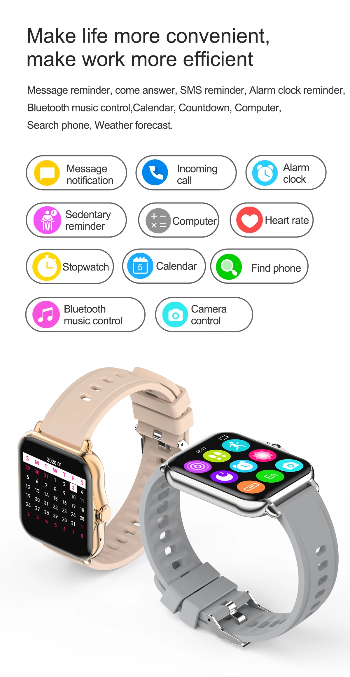 GEJIAN New Bluetooth Call Smart Watch Men Full Touch Screen ECG Heart Rate Blood Pressure Smart Watch Women APP Information Push
