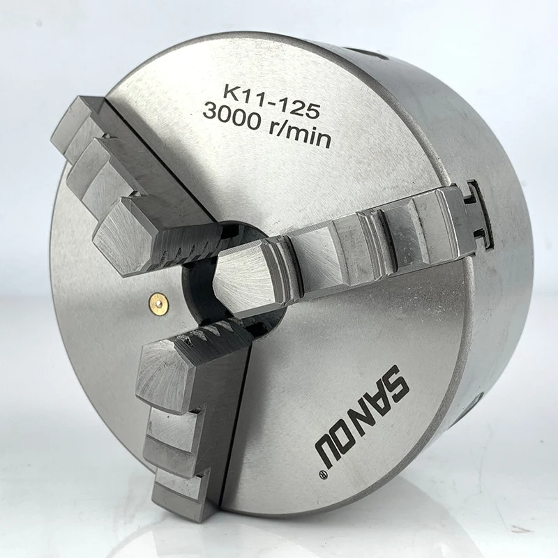 SANOU 브랜드 3조 셀프 센터링 척 K11-125 (대구경 38mm 금속 선반 척)