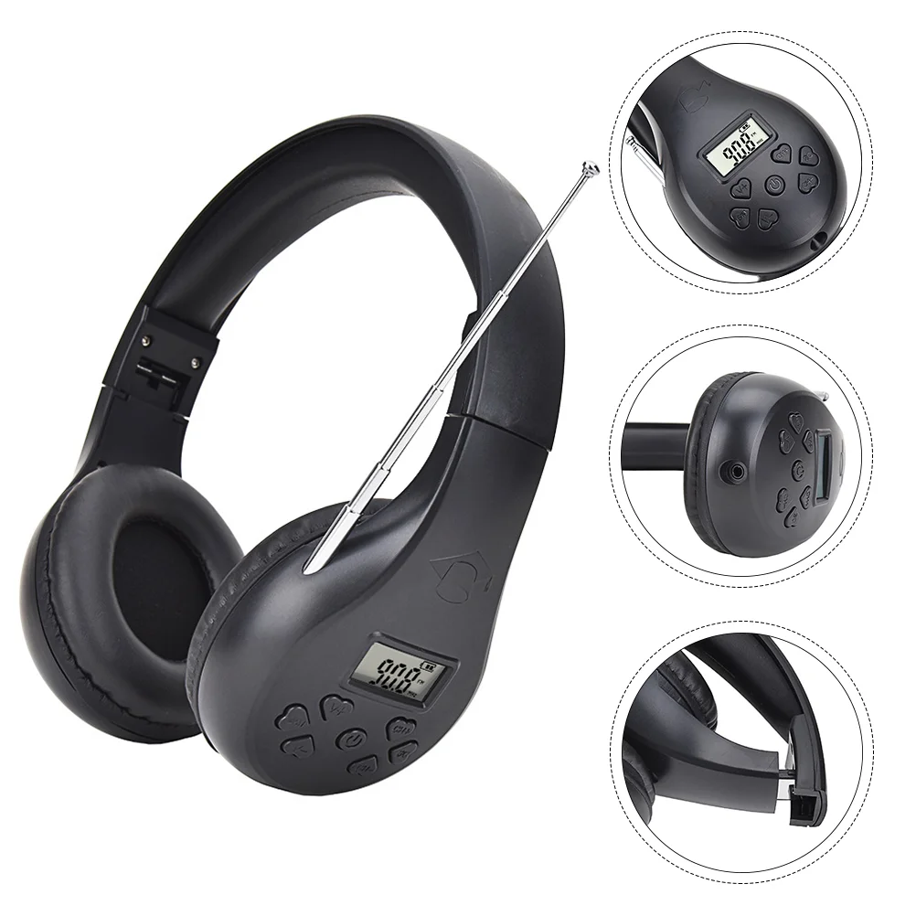 

FM Radio Headphone Wireless Headset Radio Receiver with Digital Display