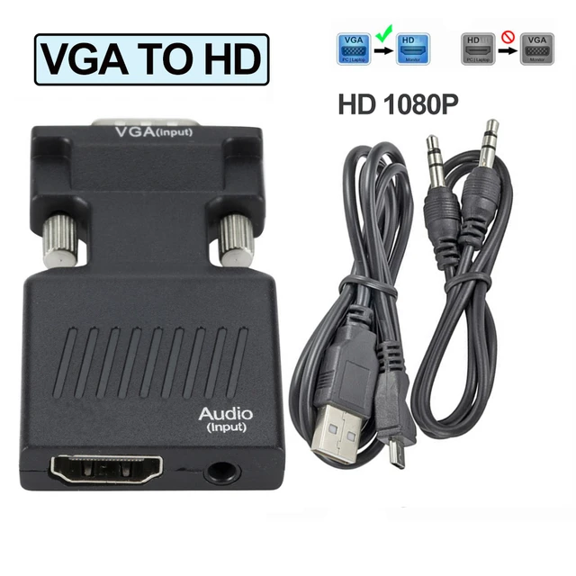 VGA To HDMI-compatible Adapter Converter 1080P To VGA Adapter For PC Laptop  HDTV Projector Video Audio Converter - AliExpress