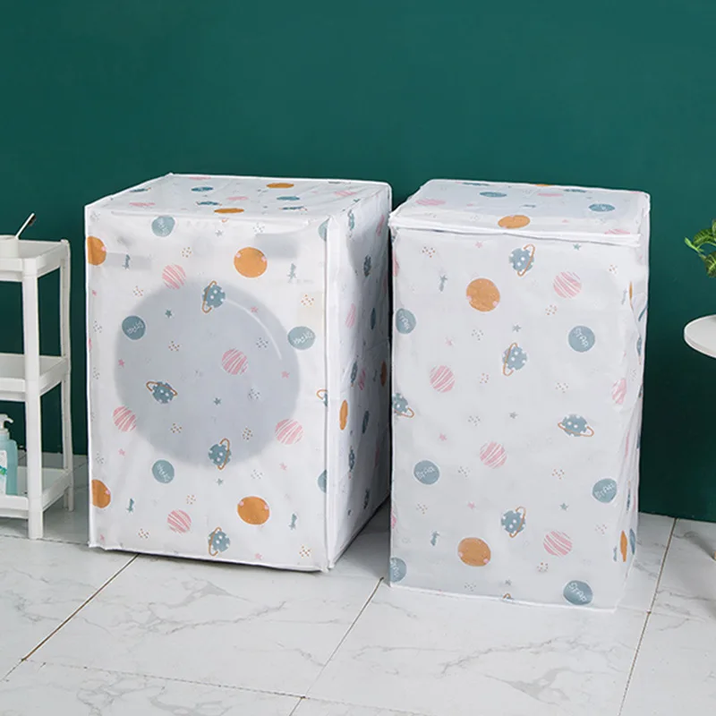 Washing Machine Cover Oxford Cloth Waterproof and Sun Protection Automatic Roller Pulsator Translucent Dirt-Proof Cover Universa