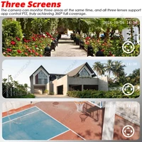 15MP extérieur trois objectifs 360 degrés sans fil PTZ caméra ICam365 moniteur WiFi trois lentilles CCTV réseau sécurité caméra de Surveillance 6