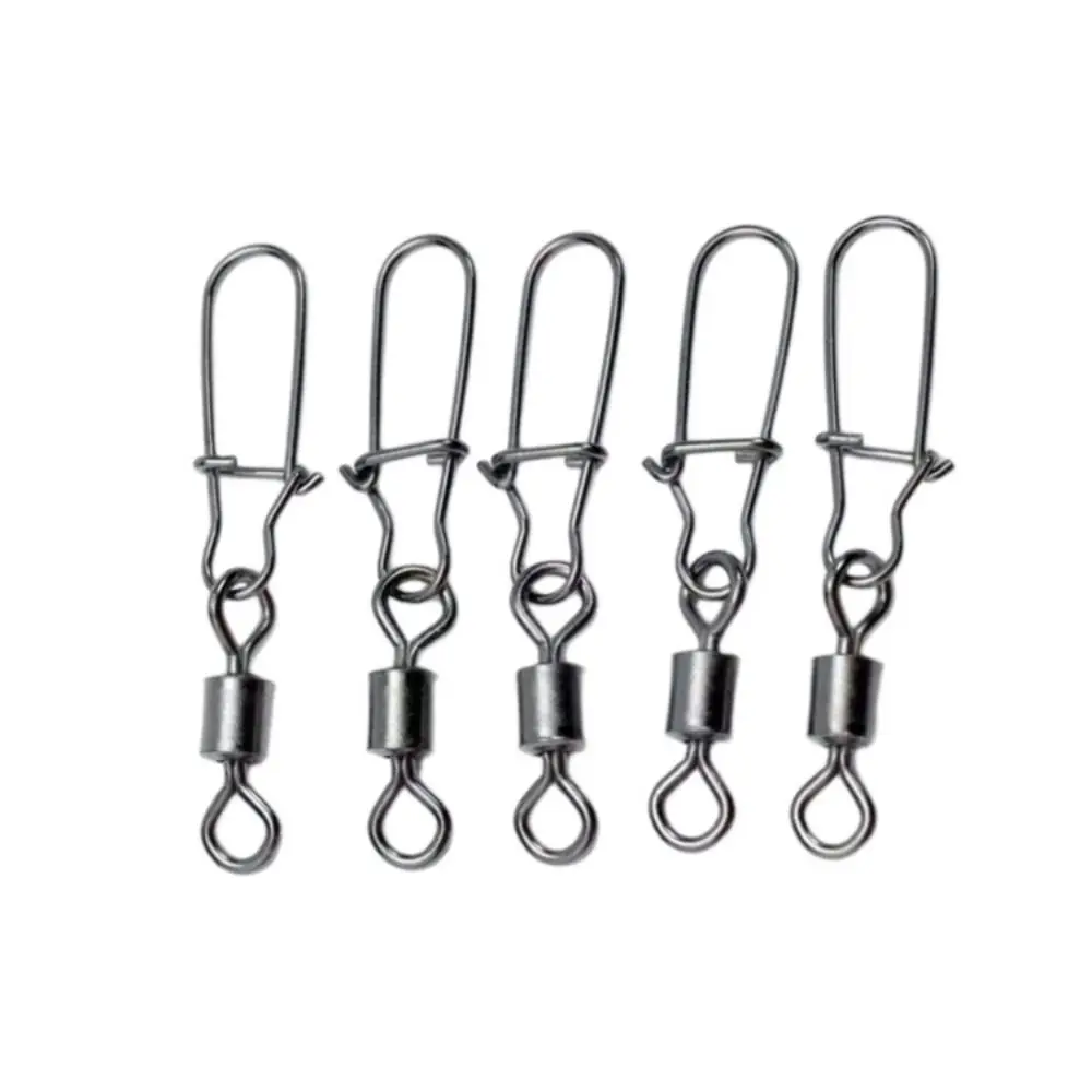 50pcs/100pcs Bearing Rolling Swivel Snap Connector Tackle Buckle 360 Rotate Rolling Fishing Bearing Reinforced with Fast Lock
