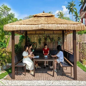 Patio Giardino Pergola per il tempo libero 3x3 Gazebo grandi Tenda antipioggia per protezione solare fresca per esterni con tenda baldacchino Tenda con tettoia GN 1