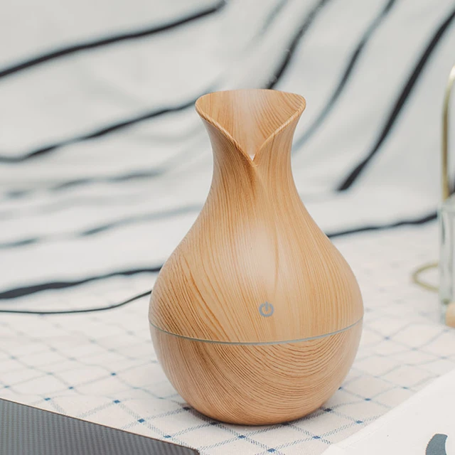 Wood Grain Vase 200ml Air Humidifier Essential Oil Diffuser Cool Mist Humidifier Aromatherapy Diffuser for Home Office Bedroom 2