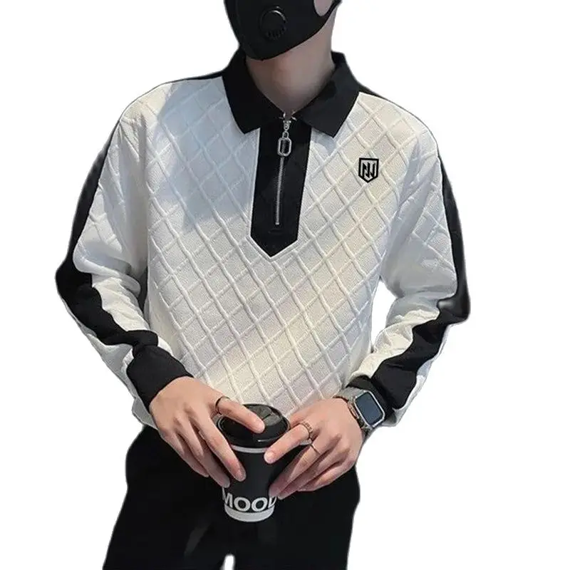 

골프용품 Large Size Chaopai Tee Men's Golf Wear 2024 Spring New Korean Golf T-shirt Luxury Golf Clothing Men Fashion Casual Polo Top