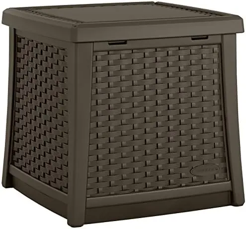 

13-Gallon End Table with Storage - Lightweight Resin Outdoor Storage and Coffee Table for Cushions, Gardening Tools and Toys -