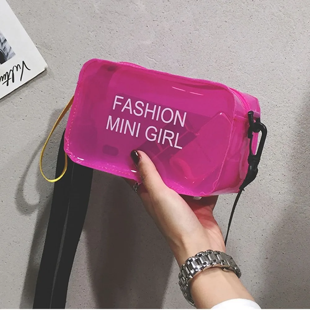 

PVC Fashion Sweet Purses Candy Color Clear Crossbody Bags Messenger Bag Shoulder Bag Transparent Jelly Bag