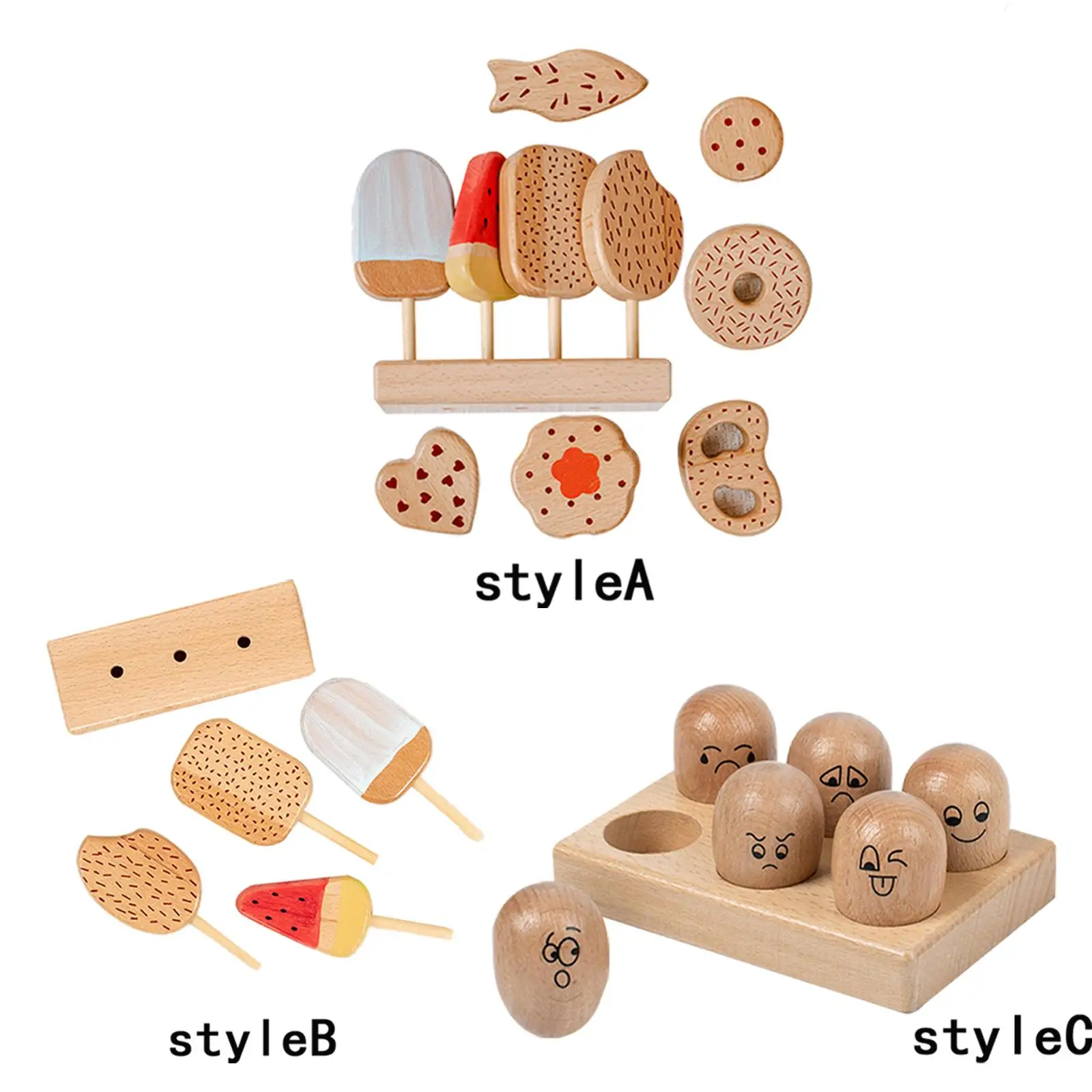 Wooden Cooking Toys Food Dessert Playset Role Toy for Toddlers