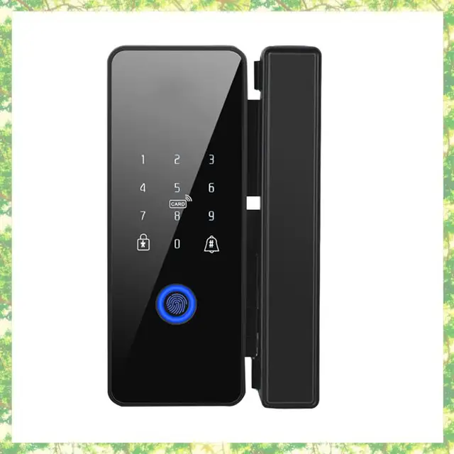 Smart-Waterproof Tuya Wifi Smart Door Lock Fingerprint Electronic Rim Lock For Glass Door 3