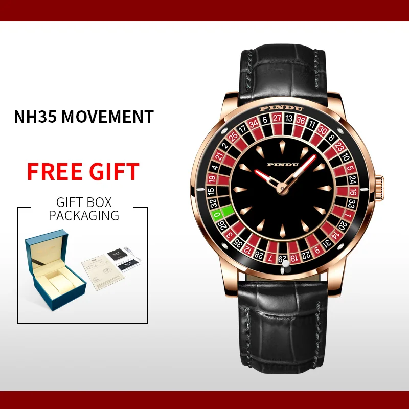 2024 Jacob & Co Pindu Design Orologio Da Uomo Top Brand Luxury Cinturino Meccanico In Pelle Da Uomo Impermeabile Montre Homme + Scatola Squisita