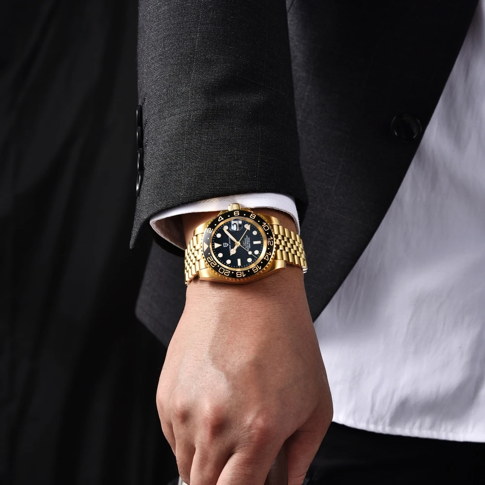 PAGANI DESIGN V2 GMT ساعة رجالية فاخرة الياقوت الت...