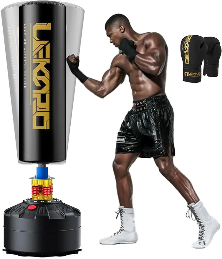 

Punching Bag 70" with Boxing Gloves, Heavy Boxing Bag with Stand for Adult Teens, Kickboxing Bag for MMA Muay Thai Fitness
