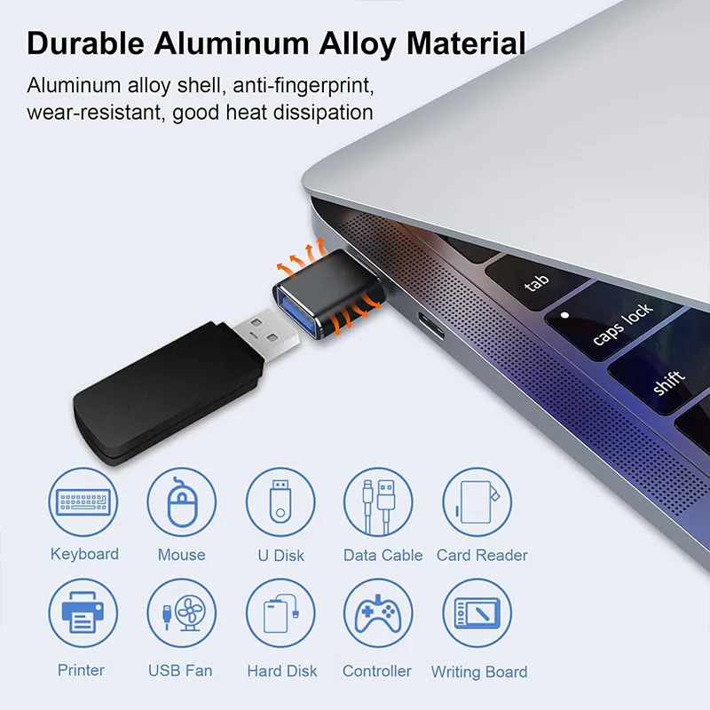 USB C-USB 어댑터(2/3팩), USB C-USB 3.0 암 어댑터, Apple MacBook, Pro, Mac, Book, iPad, 삼성 노트북용