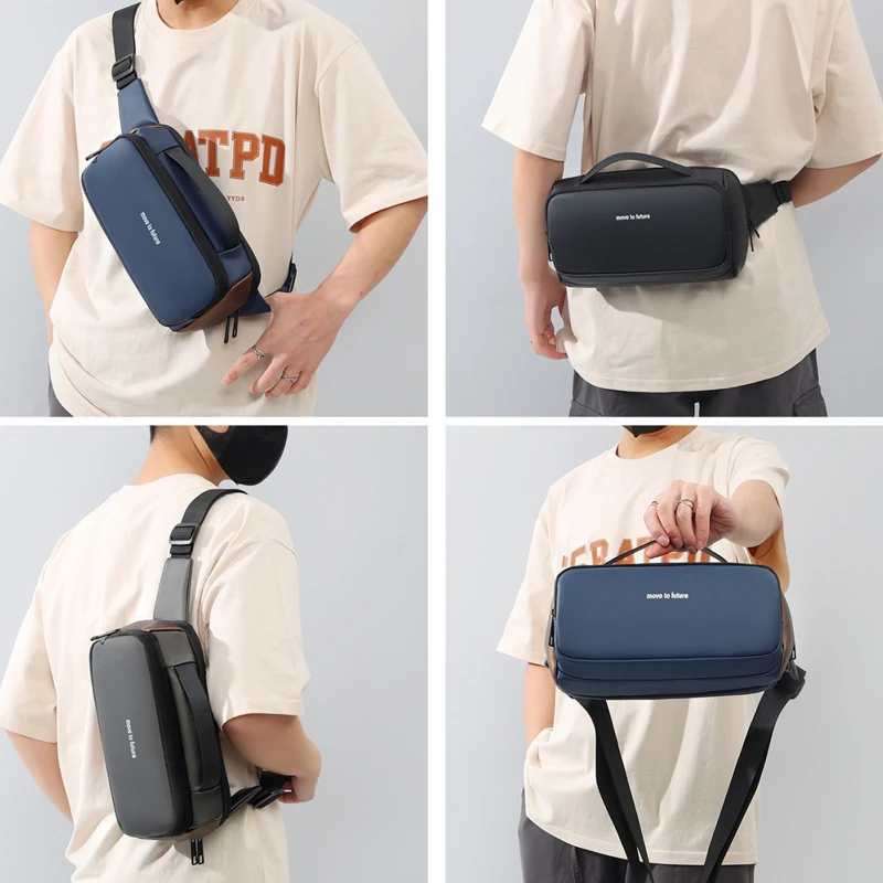 Large capacity men's Cross waist bag Commuter Bag leisure chest bag men's messenger bag men's motorcycle sports shoulder bag