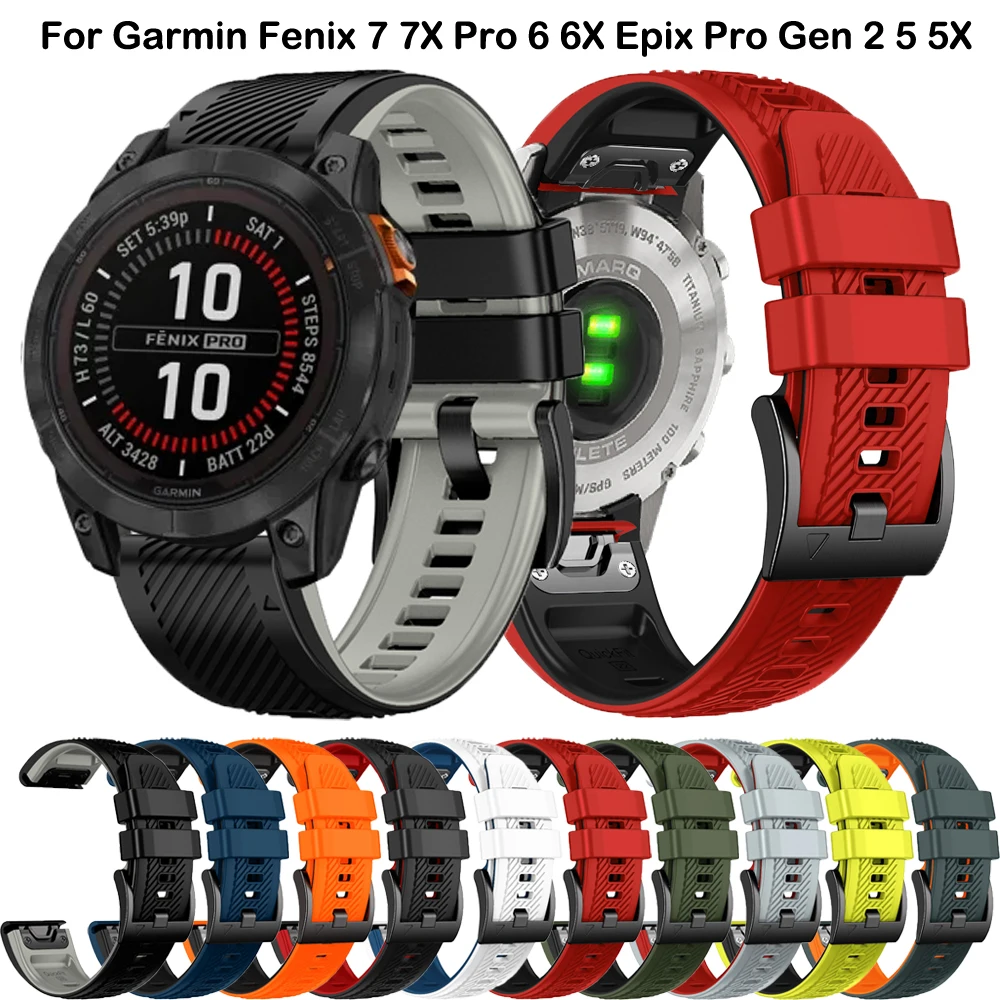 

Ремешок силиконовый для наручных часов Garmin Fenix 7X 7 6 6X Pro 5 5xplus, браслет для Garmin Epix Pro Gen 2 Instinct 2X на солнечной батарее, 22 26 мм