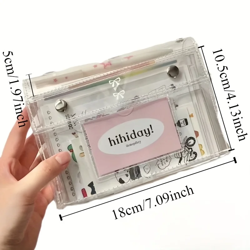 4-Layer PVC Transparent Makeup Bag Travel Toiletry Organizer Multi-Purpose Pencil Case for Students