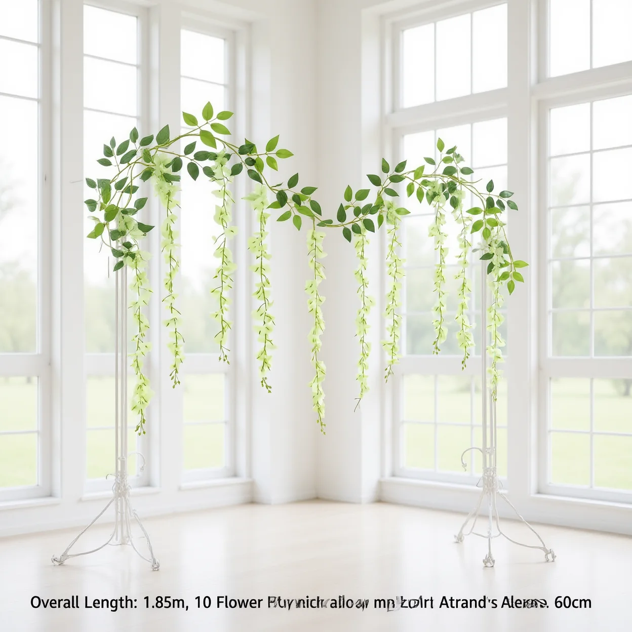 Guirlande de glycine artificielle en plastique élégante, sans entretien, pour décoration de plafond et d'intérieur 1