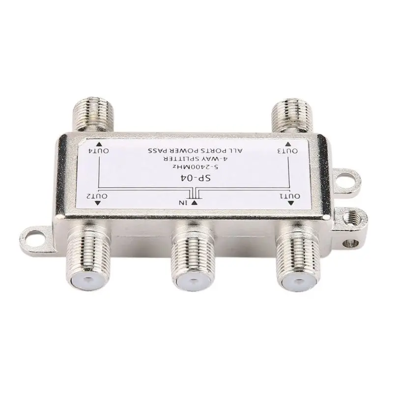 

Y1UB 5-2400MHz 4 Way for HD Digital Coax Cable Splitter 4 Channel Satellite/Antenna T