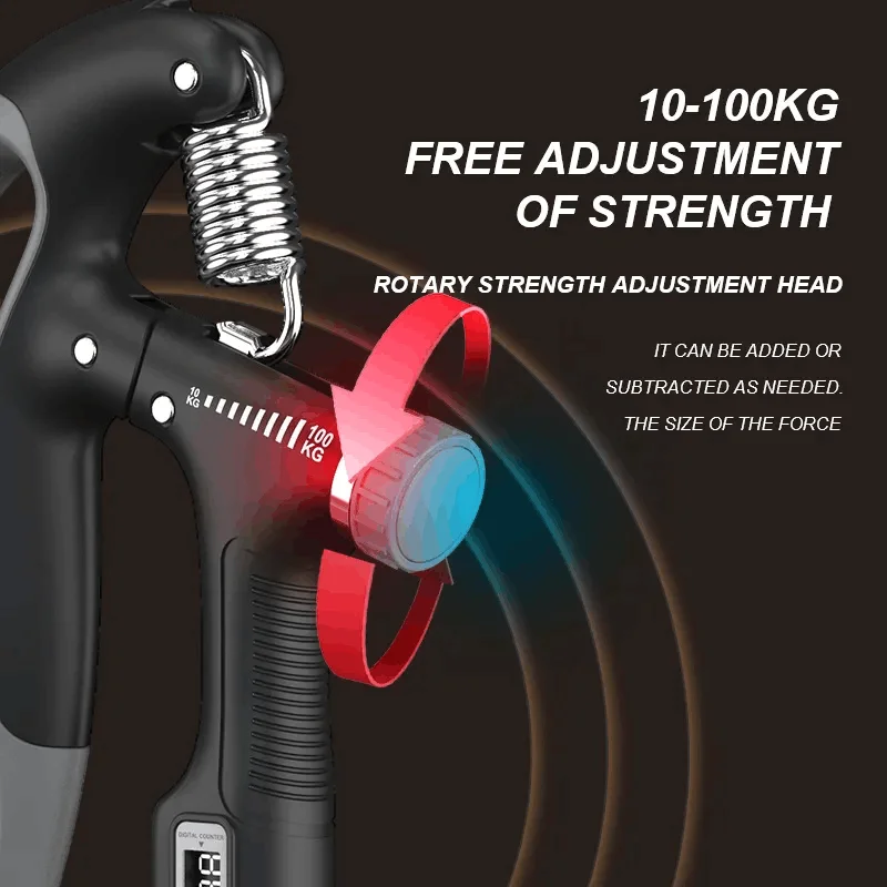 10-100Kg Adjustable Hand Grip Strengthener Electronic Countable Heavy  Gripper Exerciser Arm Muscle Wrist Train Fitness Equipment - AliExpress