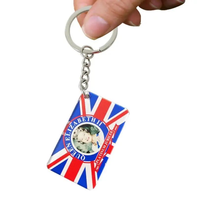 Queen Of England Keychains England Platinums Jubilee Pendants Commemorative Memorabilia Souvenirs Acrylic Car Key Rings Gift hot sale acrylic diy jewelry beads making storage tray earring rings display box with black bottom