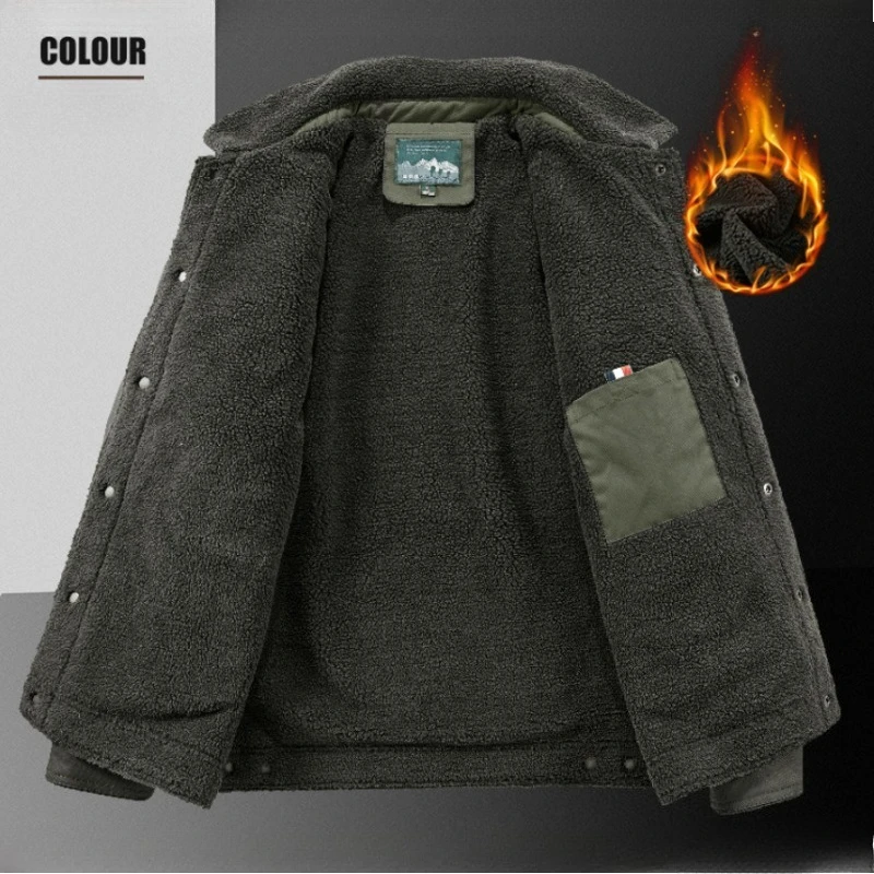 오토바이 라이딩 재킷 플리스 코튼 재킷, 인기 있는 코튼 재킷, 캐쥬얼 두꺼운 의류 라펠 플러스 코튼 6XL