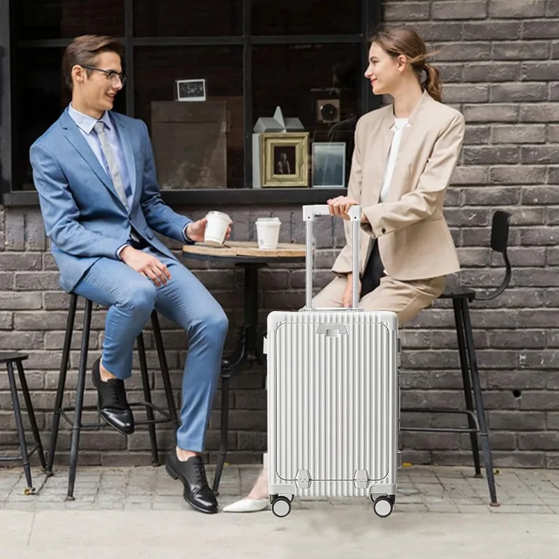 

Luggage, Built-In TSA lock Carry on Suitcase, with Cup Holder & USB Port & Phone Holder - - in 18in/20in/24in Sizes