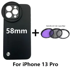 58MM Thread Filter Interface Phone Lens Case with Universal CPL UV FLD Filter (iPhone 13 pro)