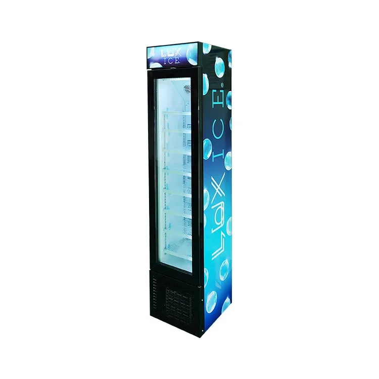 105L Commercial Slim Upright Ice Cream Popsicle Freezer With Heated Glass Door