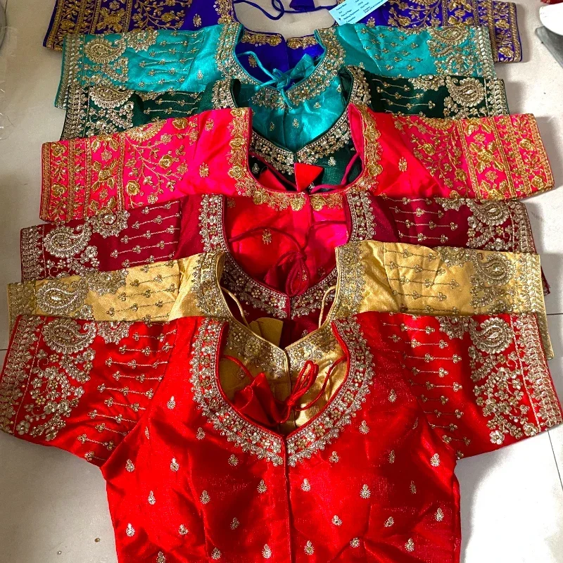 Indian Traditional Clothing for Women Tops Readymade Saree Sari Blouses Short Sleeve Crop Top India Choli Black Red indian sari scarf