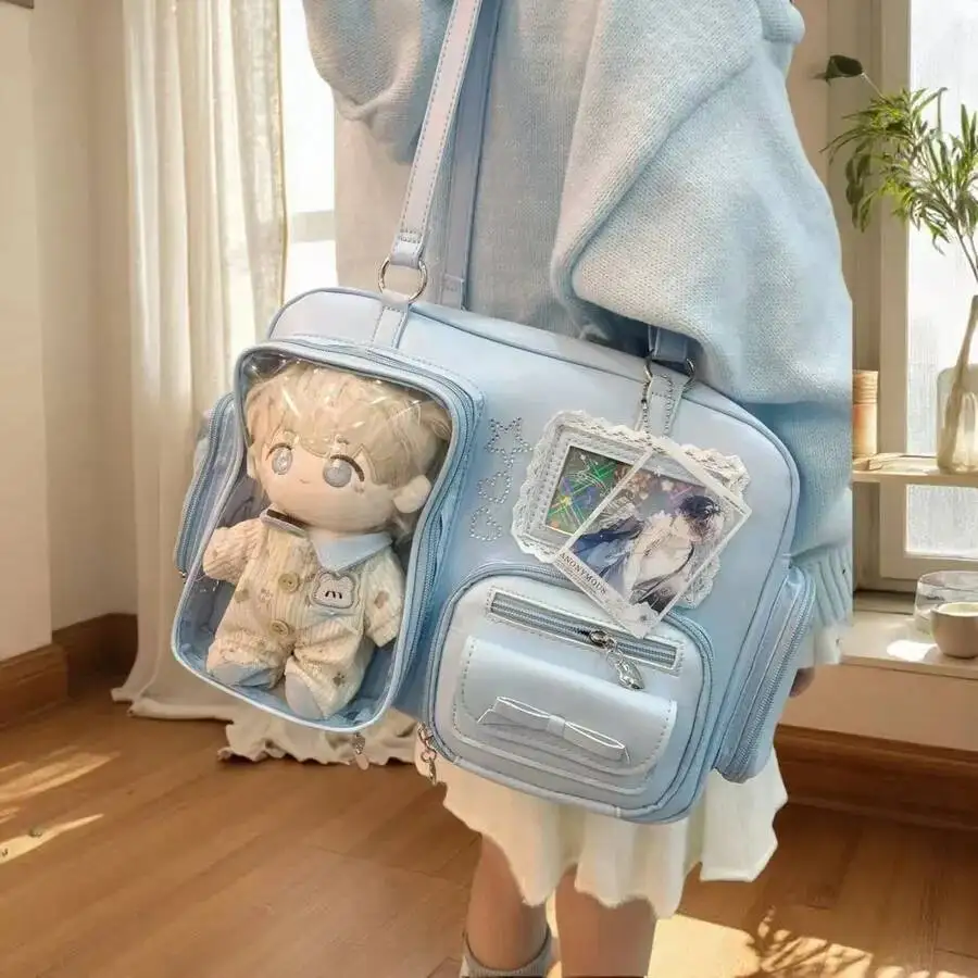 Neue Y2K Nette Itabag Comic Ausstellung Große Kapazität Rucksack Süße Mädchen Transparente Umhängetasche DIY Abzeichen Display Schulter Tasche – Detail 4