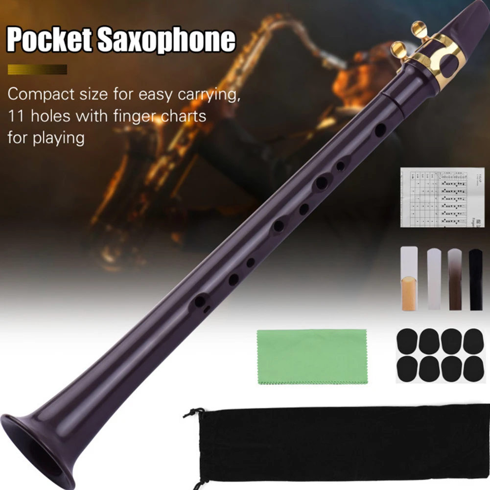 C Key Mini Pocket Saxophone with Carrying Bag Portable Saxophone Little Saxophone for Amateurs and Professional Performers