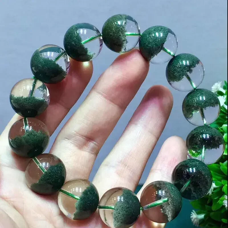 

Бразильский зеленый фантомный кварцевый браслет для близорукости, прозрачный деловой безопасный браслет для процветания, подарок для подруги