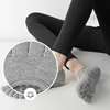 1/4 Pairs New Women Anti Slip Pilates Socks Five Toe Silicone Non-Slip Yoga Sock Bandage Ladies Fitness Sports Cotton Sock 3