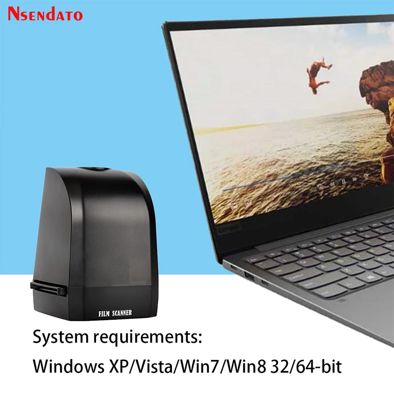 35mm 135mm Portable Film digital Scanner 8MP Color Photo Scanner Convert Save Film Negatives & Slides Directly on Your Computer