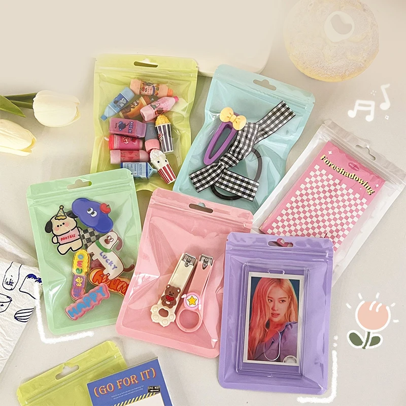 Idol Card Protector INS 10pcs/pack Candy Color Korean Toploader Card Photocard Storage Bag Idol Postcards Photo Cards Protective Case Stationery Idol Card Book Card Protector Photo Card Holder Postcard Holder